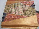 平和屋着物■九寸名古屋帯 切嵌 吉祥花文 金糸 逸品 ga1859