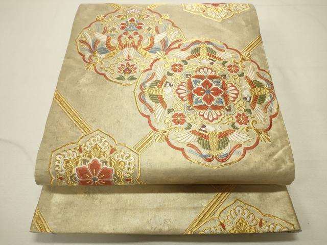 平和屋着物◎六通柄袋帯　王朝麗宝文　金糸　正絹　逸品　CAAU7884in