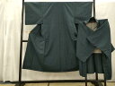 平和屋着物■男性 お召 アンサンブル 亀甲文 正絹 逸品 未使用 AAAQ8168fy