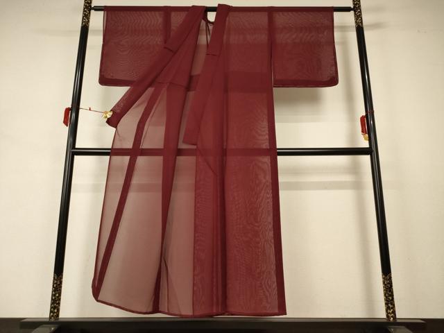 Summer Wear - 平和屋着物＊夏物　色無地　紗　葡萄茶色　正絹　逸品　未使用　AABB2556jd