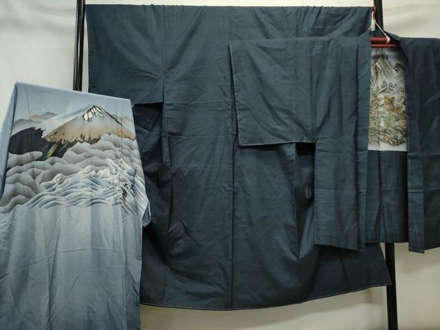 平和屋着物■男性 本場大島紬 100亀甲 アンサンブル・長襦袢セット 正絹 逸品 CAAN3211ou