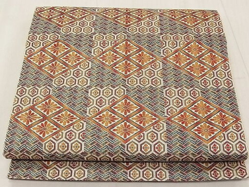平和屋着物◎八寸名古屋帯 市松吉祥文 金糸 逸品 CAAB7237ku 平和屋着物◎八寸名古屋帯 市松吉祥文 金糸 逸品 CAAB7237ku