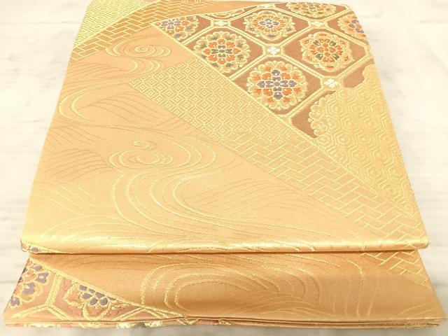Rakuten - 平和屋着物◎六通柄袋帯　唐織　亀甲花文　金糸　正絹　逸品　AAAZ2166yx