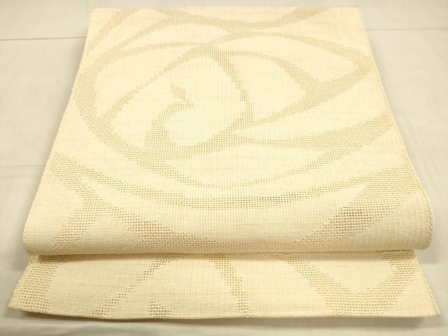 平和屋着物＊夏物　八寸名古屋帯　抽象文様　肌色　DAAU8189cm