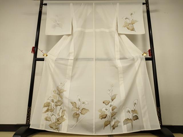 平和屋着物＊夏物　訪問着　絽　手描き　カラー　洗える着物　AABF9468jd