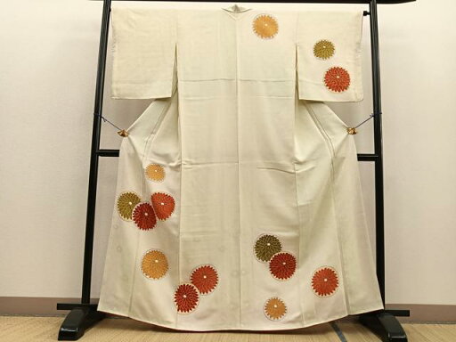 平和屋着物■訪問着 刺繍 菊 金彩 正絹 逸品 BAAQ3619ui 平和屋着物■訪問着 刺繍 菊 金彩 正絹 逸品 BAAQ3619ui