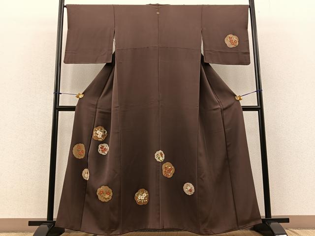 平和屋着物■訪問着 駒刺繍 花丸文 金彩 正絹 逸品 BAAQ9709je