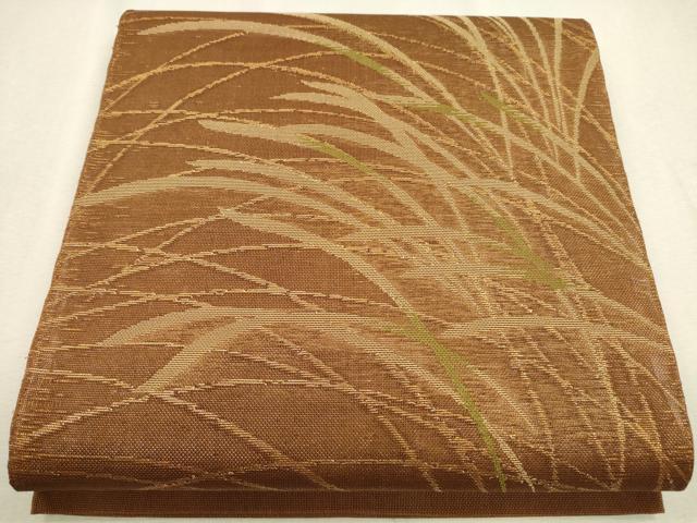 平和屋着物＊夏物　六通柄　本袋帯　草木文　金糸　正絹　逸品　CAAU4254eg