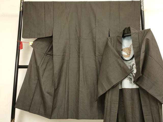 平和屋着物■男性 紬 アンサンブル 亀甲柄 正絹 逸品 AAAP7062iu
