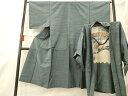 平和屋着物■男性 紬 アンサンブル 網代織 正絹 逸品 AAAP9503fy