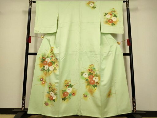 平和屋着物■訪問着 駒刺繍 草花文 金彩 正絹 逸品 AAAQ5389fw 平和屋着物■訪問着 駒刺繍 草花文 金彩 正絹 逸品 AAAQ5389fw