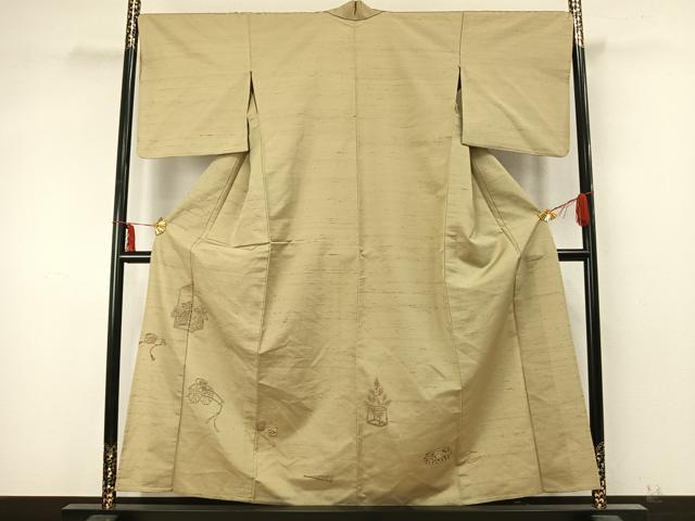 着物リメイク　京の名門・菱屋六右ェ門紬　訪問着　茶器　仕覆文から作務衣 楽天市場】菱屋六右衛門の通販