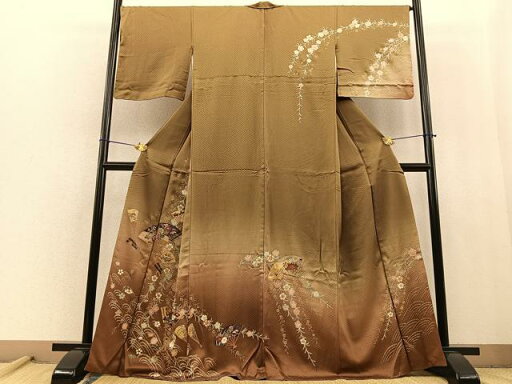 平和屋着物■訪問着 扇面花文 暈し染め 金彩 正絹 逸品 BAAS4640gt 平和屋着物■訪問着 扇面花文 暈し染め 金彩 正絹 逸品 BAAS4640gt