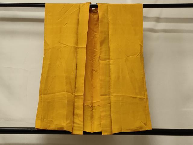 Full-Length Under-Kimono - 平和屋着物＃男性　袖無し羽織　色無地　山吹色　正絹　逸品　CABF9089in