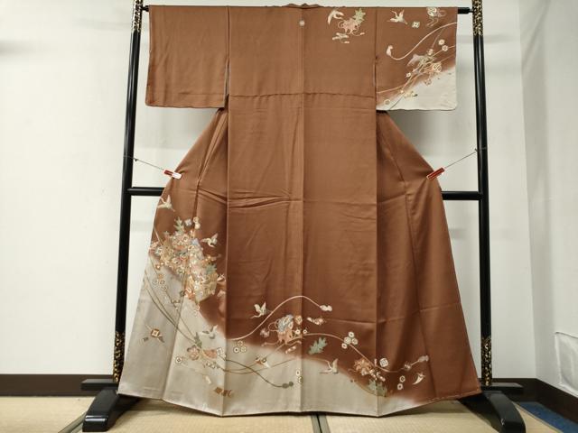 Rakuten - 平和屋着物●訪問着　飛鶴宝尽くし　暈し染め　金彩　正絹　逸品　未使用　CABG0389yc