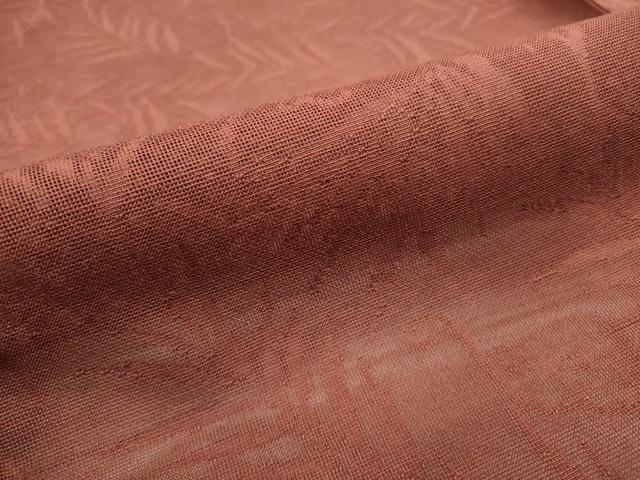 平和屋着物＊夏物 色無地 紗 草葉文紗 小豆色 正絹 逸品 DAAS1793ud