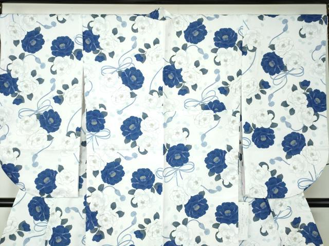 平和屋着物●二尺袖　小振袖　結び紐花文　洗える着物　逸品　新品　DAAY1017ps