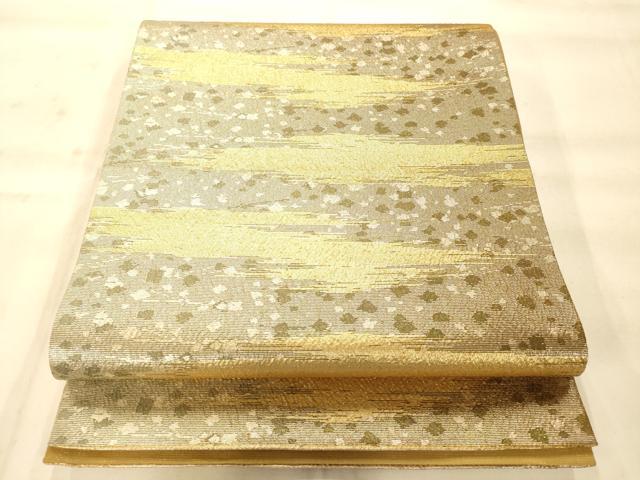 平和屋着物◎六通柄袋帯　霞文　金銀糸　正絹　逸品　AAAN5259fw