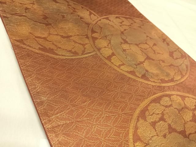 平和屋の平和屋着物◎六通柄袋帯 花鳥丸文 金糸 正絹 逸品 AABJ0332yx｜アングル2