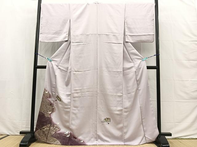 平和屋着物■訪問着 群鶴文箱花文 暈し染め 金彩 正絹 逸品 BAAM8401sa