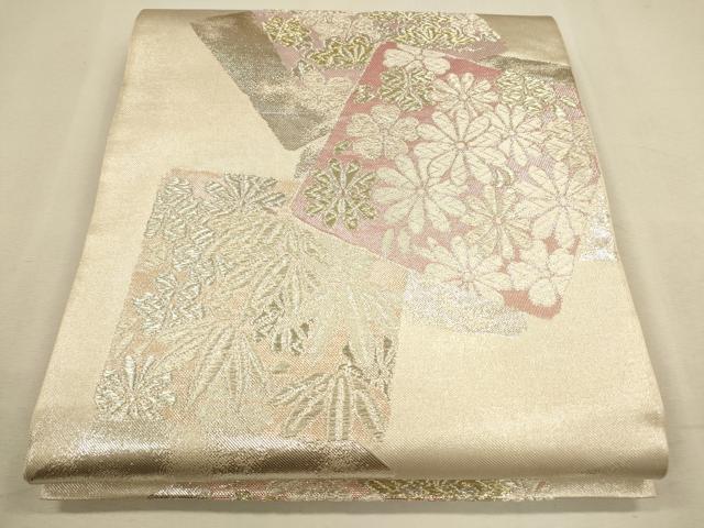 平和屋着物●六通柄　本袋帯　唐織　色紙重ね花文　金銀糸　正絹　逸品　CAAL5136th
