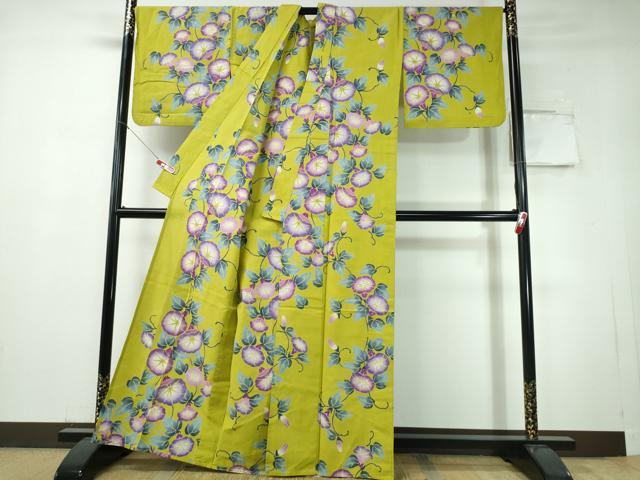平和屋の平和屋着物∴夏物 浴衣 注染 手縫い 朝顔 日本製 綿 逸品 CABH1488ng｜アングル3