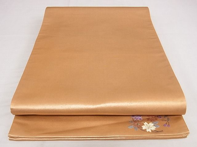 平和屋着物◎全通柄袋帯　螺鈿　ワンポイント　花丸文　正絹　逸品　AAAH5249Apf