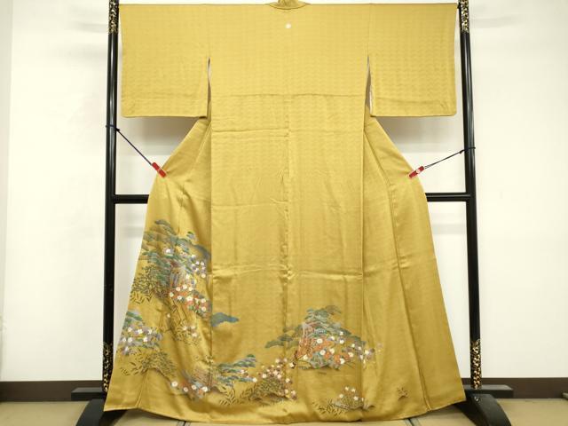 Rakuten - 平和屋着物■豪華色留袖 御所車花文 金彩 正絹 逸品 DABF9984cd