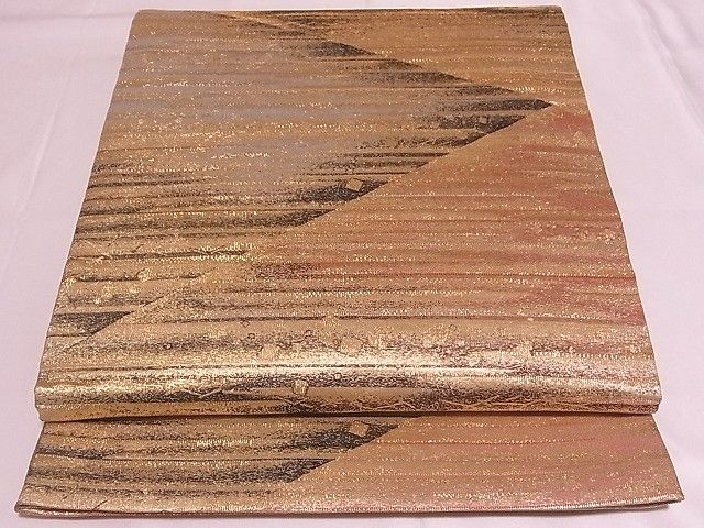平和屋着物◎六通柄袋帯 霞文 金糸 逸品 ZAAB0078rv