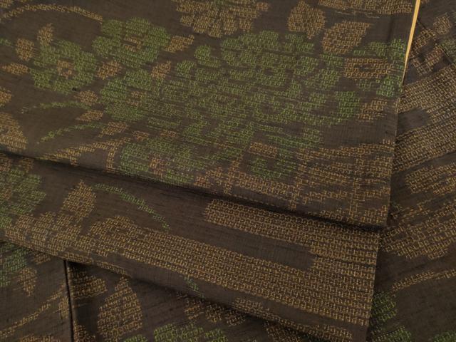 平和屋着物●結城紬　100亀甲　エ霞花籬文　正絹　逸品　AAAY1891ck