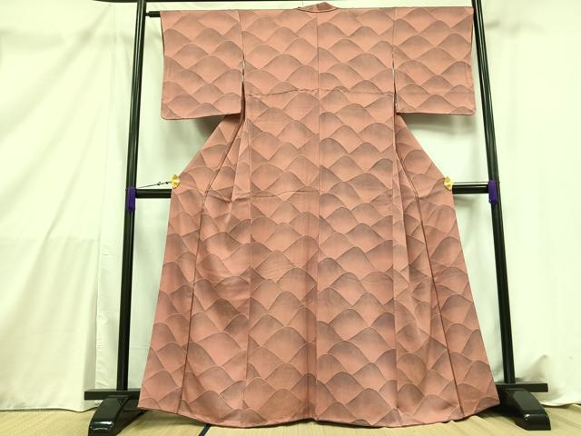 平和屋着物■上質な小紋 重ね山 暈し染め 正絹 逸品 未使用 AABB9435mf