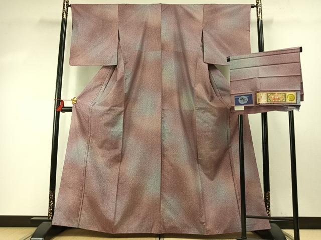 平和屋着物●本場染大島紬　霞文　暈し染め　寿紬工場　証紙付き　正絹　逸品　AABD0646fy