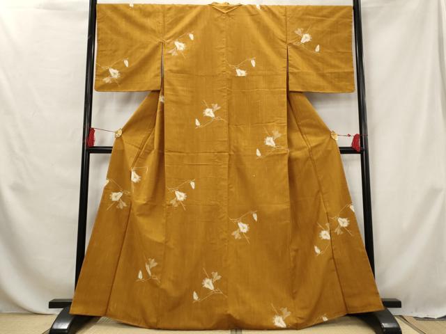 Kimono - 平和屋着物■上質な紬　枝花文　正絹　逸品　未使用　AABG6790st