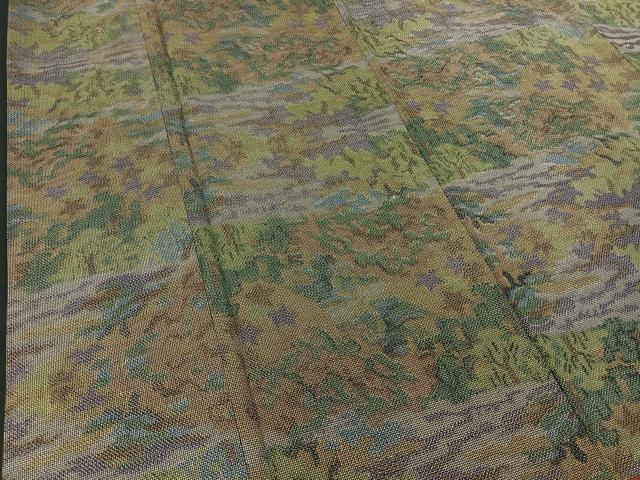 平和屋着物■本場大島紬 7マルキ 流水草葉文 正絹 逸品 BAAL8674ct