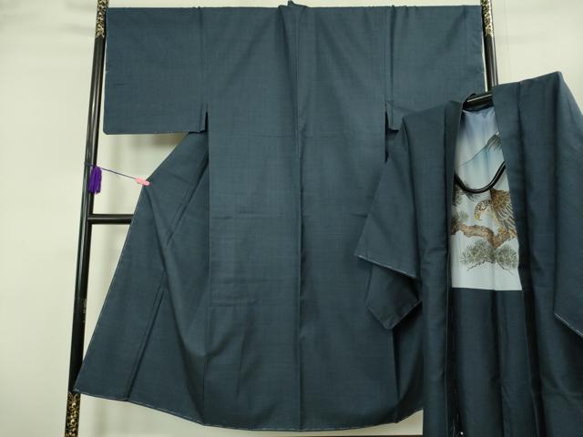 平和屋着物■極上　男性　本場大島紬　アンサンブル　長羽織　120亀甲　総詰め　羽裏・一富士二鷹三茄子　逸品　DZAB2165kh6