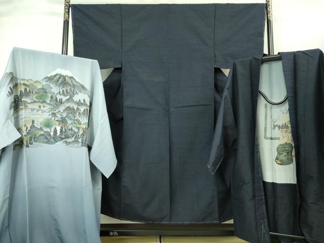 ■■■　サイズ　■■■ 【着物】 身丈 146cm（肩から） 裄丈 66.5cm 袖丈 47.5cm 袖幅 33.5cm 前幅 26.5cm 後幅 30.5cm 着物縫いこみ 内揚げ 3cm 裄 お袖側 約 3cm　身頃側 約 3cm 【羽...