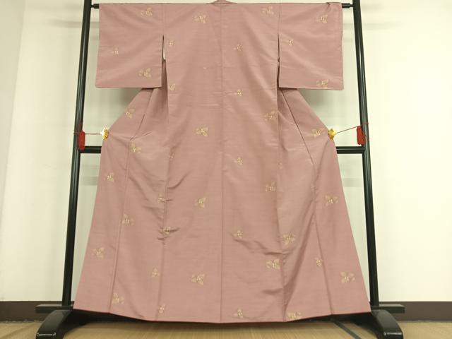 平和屋着物■上質な紬　舞葉文　正絹　逸品　AAAM9487zg