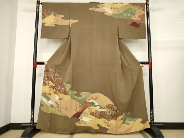 平和屋着物●訪問着　道長花文　金彩　正絹　逸品　AABB2027ck