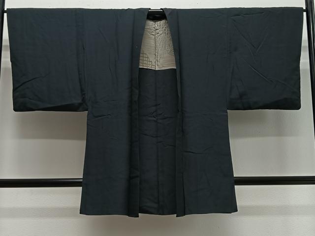 Other - 平和屋着物∞男性　長羽織　髭紬　黒色　正絹　逸品　CABE4990ua
