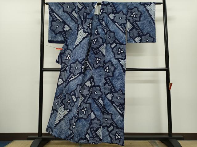 平和屋着物∴夏物　浴衣　有松鳴海絞り　吉祥花文　綿　逸品　未使用　CABH7932ze