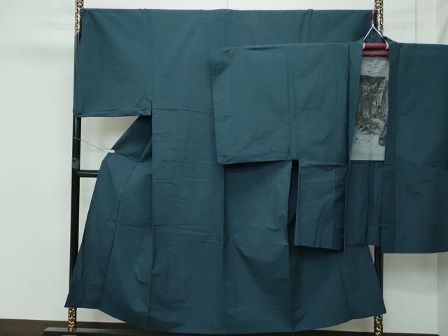 平和屋着物■極上　男性　紬　アンサンブル　単衣　キングサイズ　色無地　百入茶色　逸品　CZAA3159s5