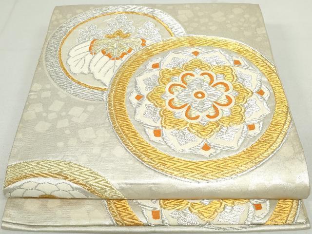 Rakuten - 平和屋着物◎六通柄袋帯　五三桐円文　金銀糸　正絹　逸品　DAAX7553qa