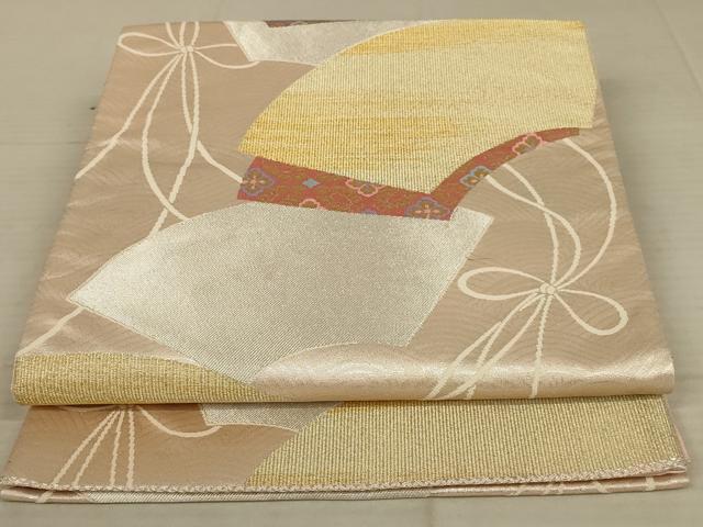 平和屋着物◎六通柄袋帯　唐織　地紙花文　金銀糸　正絹　逸品　AAAX4235ou