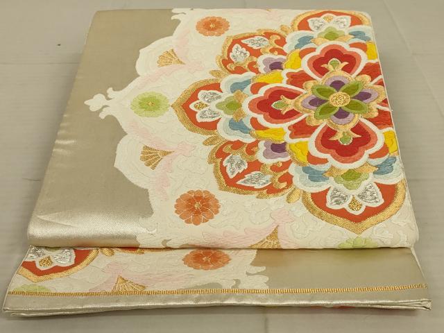 平和屋着物◎六通柄袋帯　唐織　正倉院花文　金銀糸　正絹　逸品　AAAX6301ou
