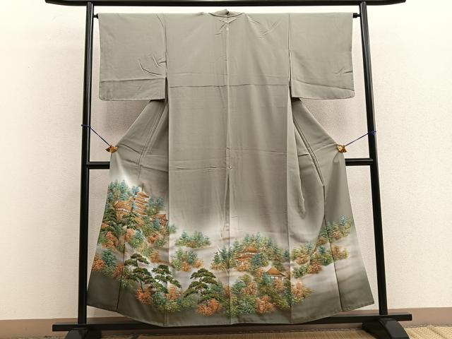 平和屋着物■豪華色留袖 樹林風景文 暈し染め 正絹 逸品 BAAR5039ui