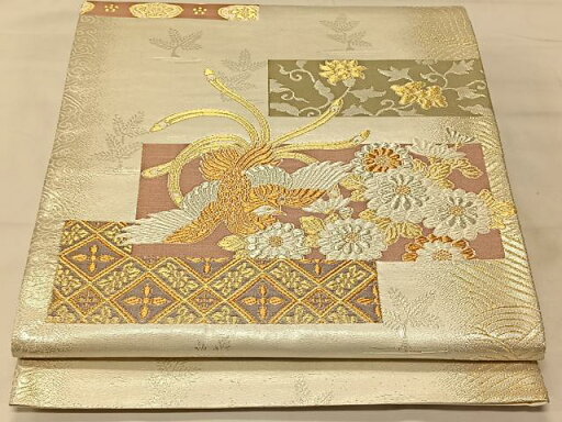 平和屋着物◎六通柄袋帯 色紙鳳凰花文 金銀糸 鈴乃屋扱い 正絹 逸品 CAAT9179qv 平和屋着物◎六通柄袋帯 色紙鳳凰花文 金銀糸 鈴乃屋扱い 正絹 逸品 CAAT9179qv