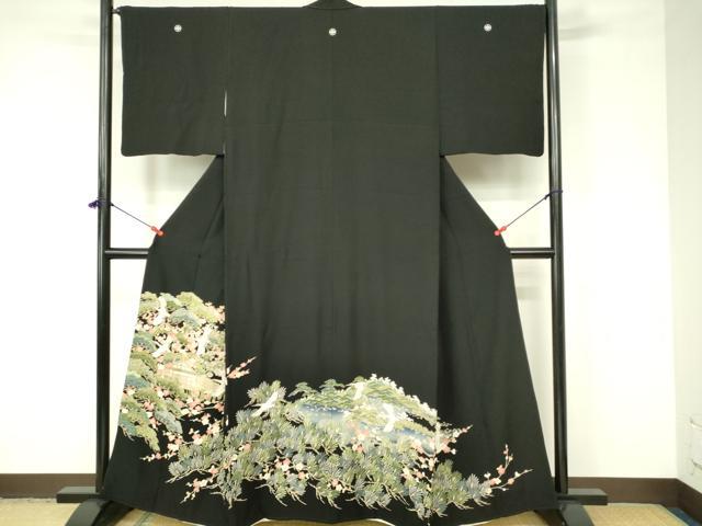 Rakuten - 平和屋着物■豪華黒留袖　友禅　花鳥文　正絹　逸品　DABC9530qp