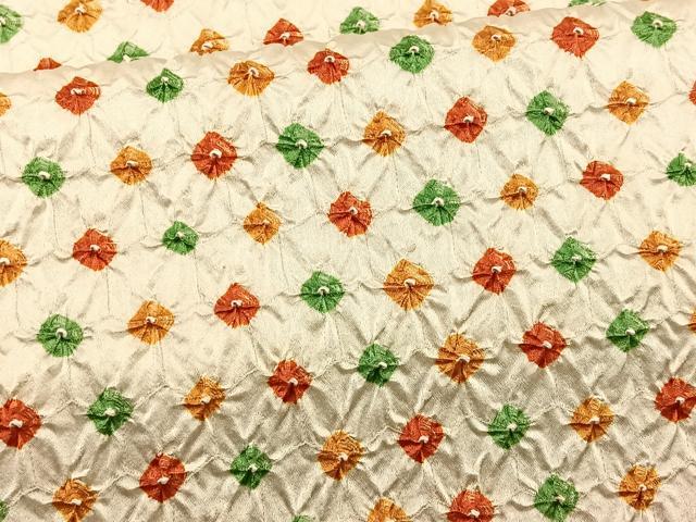 平和屋着物■上質な小紋 総絞り 菱文 正絹 逸品 BAAQ7029if