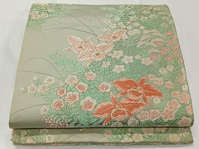 乐天商城 - 平和屋着物◎六通柄袋帯　唐織　カトレア　金糸　正絹　逸品　CAAT8761kb
