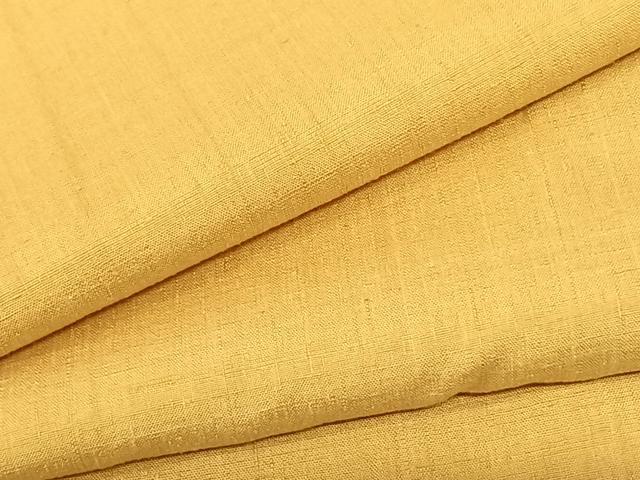 Full-Length Under-Kimono - 平和屋着物●本場結城紬　重要無形文化財　色無地　玉蜀黍色　正絹　逸品　AABF0600fy